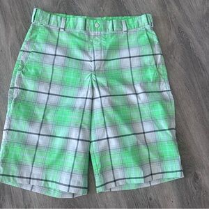 Nike Golf Green and Gray Plaid Men's Shorts